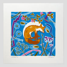 Load image into Gallery viewer, &quot;Sleeping Fox&quot; hand pulled screen print
