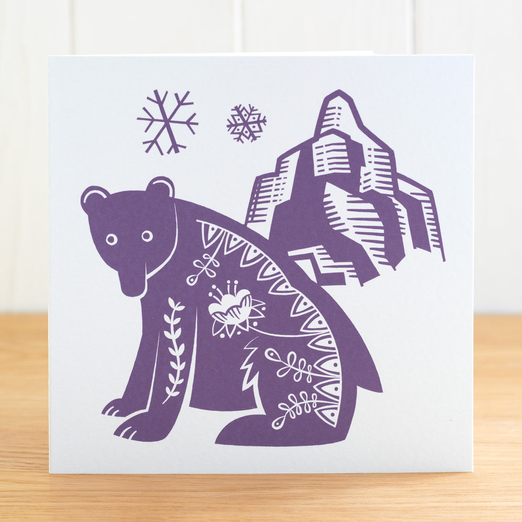 Scandi Forest Bear card