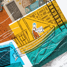 Lade das Bild in den Galerie-Viewer, Harbour Walls twelve colour limited edition screenprint
