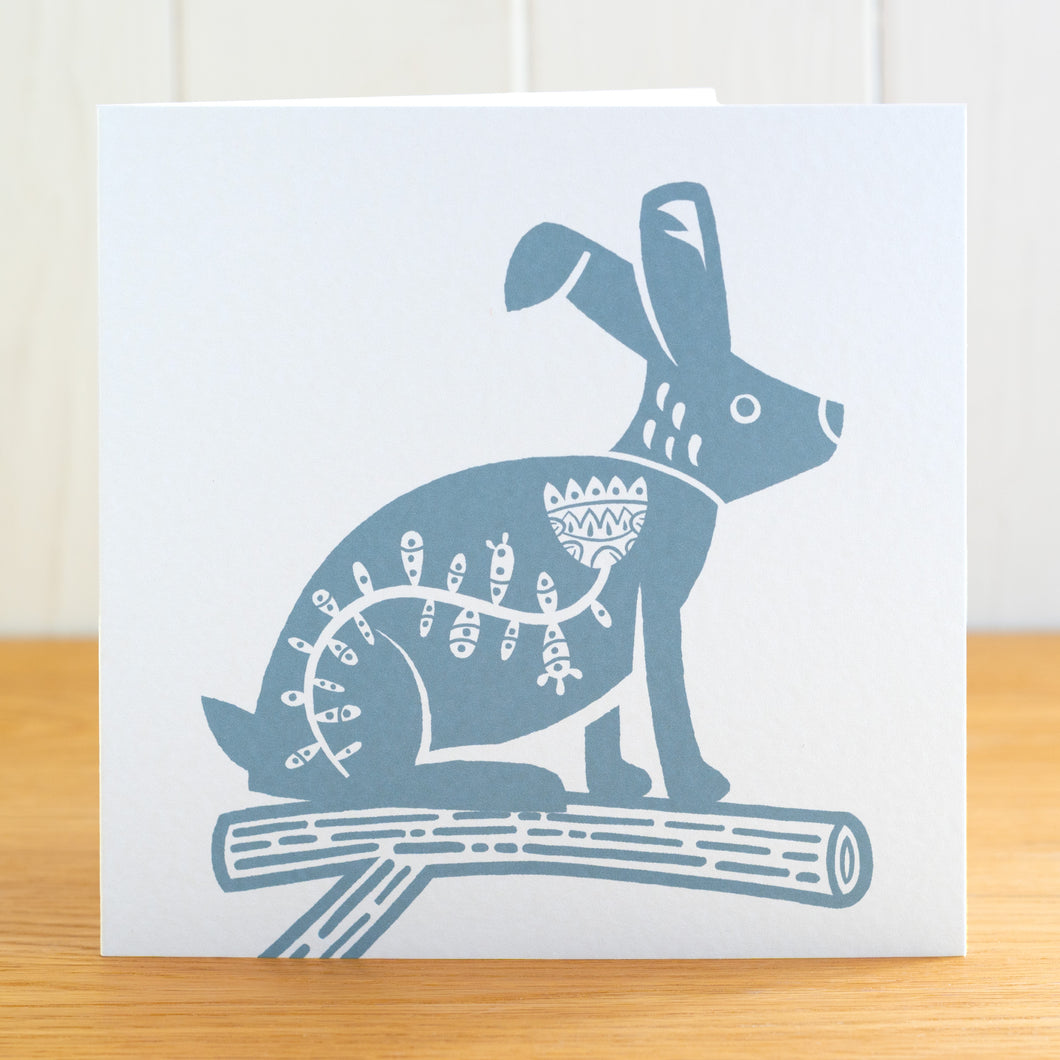 Scandi Forest Hare card