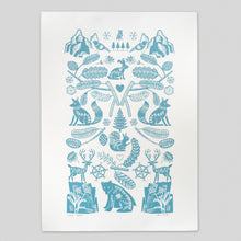 Lade das Bild in den Galerie-Viewer, Scandi Forest hand printed screen print
