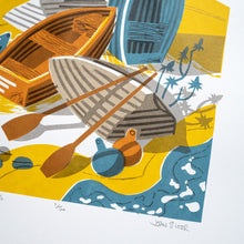 Lade das Bild in den Galerie-Viewer, Upturned Boats hand made six colour screenprint
