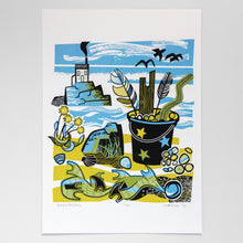 Load image into Gallery viewer, &quot;Beach Findings&quot; screen print limited edition, hand pulled print
